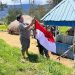 Pos Gome Satgas Yonif 323 Buaya Putih Pasang Bendera Bersama Masyarakat
