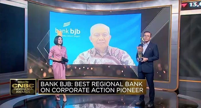 Dalam Ajang Road To CNBC Indonesia Awards 2024, bank bjb Jadi Best Regional Bank on Corporate Action Pioneer