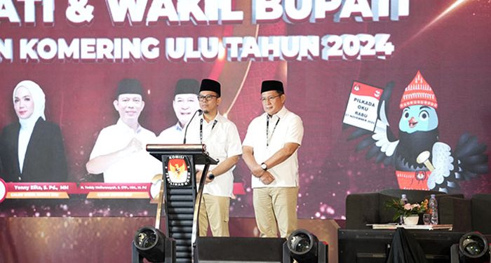 Debat Perdana Pilbup OKU, Meski Terus Diserang Tanpa Data, Pasangan Teddy – Marjito Tampil Memukau di Debat Pertama