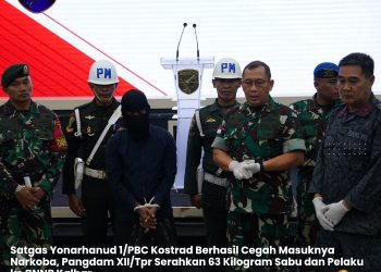 Satgas Yonarhanud 1/PBC Kostrad Berhasil Cegah Masuknya Narkoba 63 Kilogram Sabu