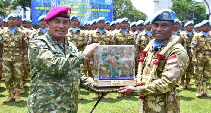 Usai Bergabung Dalam Misi PBB, Komandan Pasmar 1 Ikuti Upacara Penyambutan Prajurit