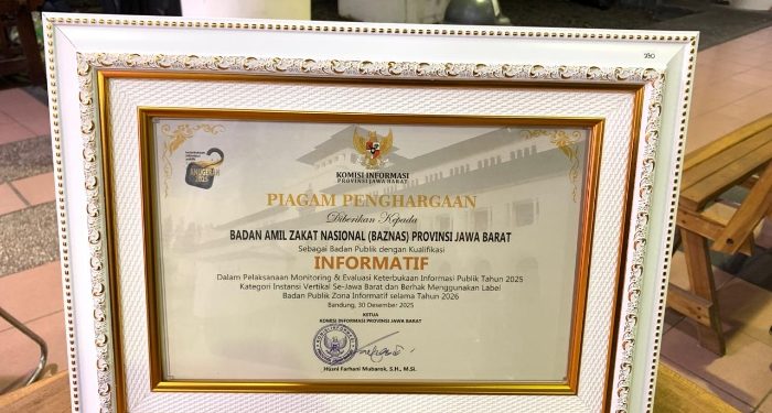 BAZNAS Jabar Raih Predikat “Informatif” dalam Anugerah E-Monev KI Provinsi 2025