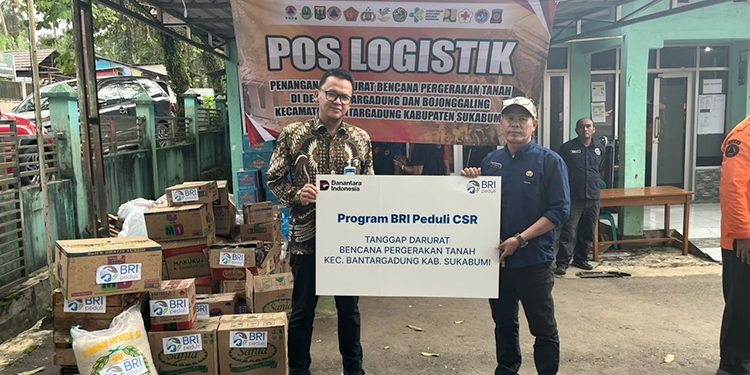 BRI Peduli Bantu Pengungsi Bencana Tanah Bergerak di Sukabumi Lewat Bantuan Sembako
