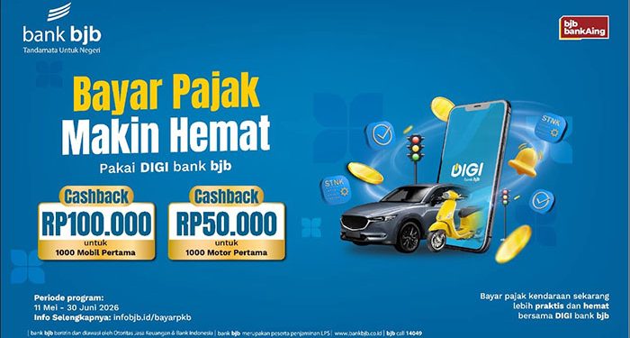 Promo Spesial DIGI bank bjb, Bayar Pajak Kendaraan Bisa Dapat Cashback