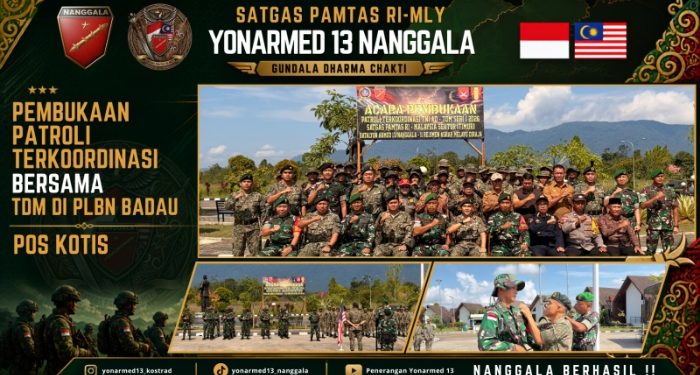 TNI dan TDM Resmi Buka Patroli Terkoordinasi Seri 1 Tahun 2026 di PLBN Badau